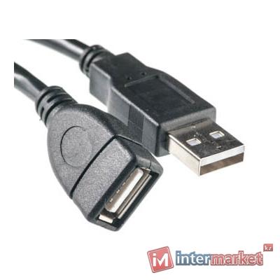 Кабель PowerPlant USB 2.0 AF – AM, 5м, Double ferrites